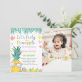 Pineapple Party Birthday Invitations with photo 招待状 (スタンド正面)