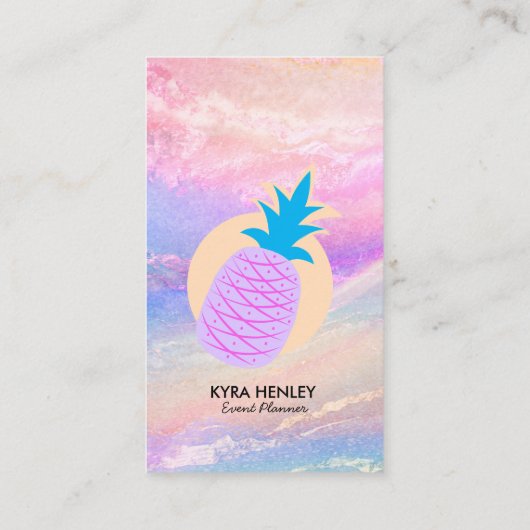 Pineapple Pastel Holographic Any Service Business  名刺 (裏面)