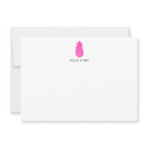 Pineapple Personalized Flat Note Card