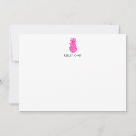 Pineapple Personalized Flat Note Card ノートカード