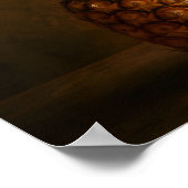 Pineapple & Pineapple Slice Rustic Grunge Photo ポスター (角)