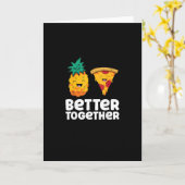 Pineapple Pizza Better Together Fun Food Design  カード (黄色い花)
