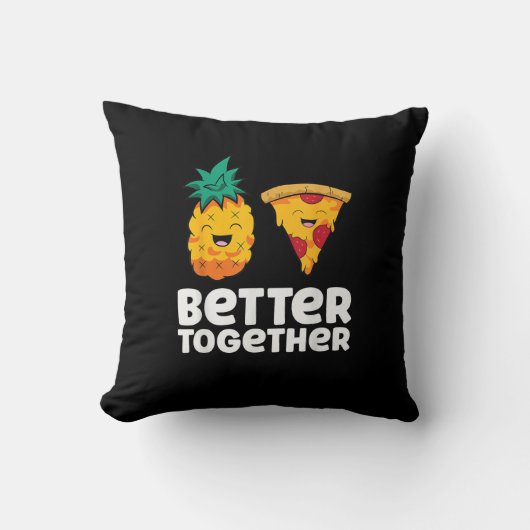 Pineapple Pizza Better Together Fun Food Design クッション (正面)