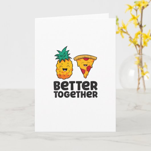 Pineapple Pizza Better Together Modern Graphic Des カード (黄色い花)