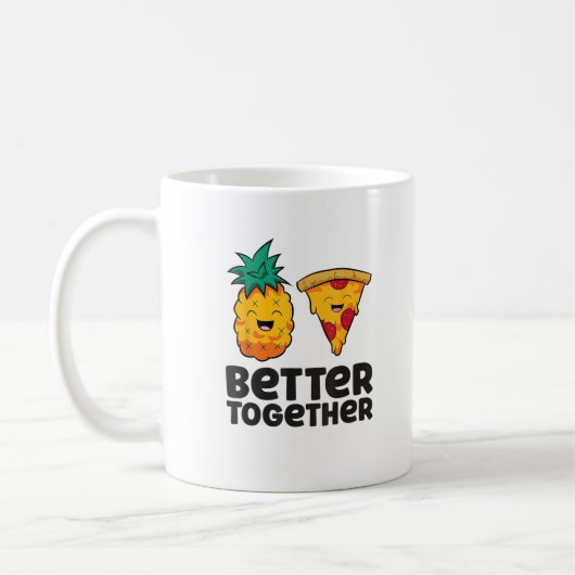Pineapple Pizza Better Together Modern Graphic Des コーヒーマグカップ (左)
