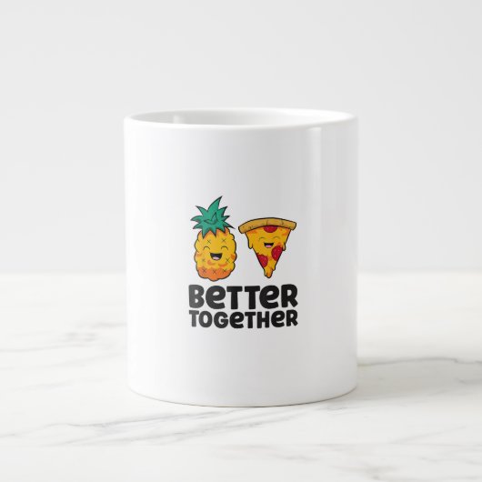 Pineapple Pizza Better Together Modern Graphic Des ジャンボコーヒーマグカップ (正面)