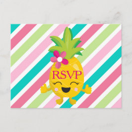 Pineapple RSVP笑顔 インビテーションポストカード