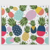 Pineapple seamless pattern illustration, colorful ラッピングペーパー (フラット)