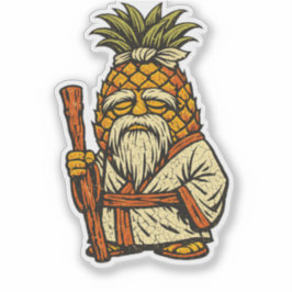 Pineapple Sensei — Funny Fruit Wise Master Vintage シール