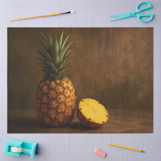 Pineapple & Slice Rustic Grunge Decoupage  薄葉紙 (クラフト)
