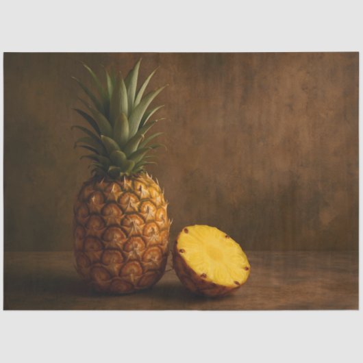 Pineapple & Slice Rustic Grunge Decoupage  薄葉紙 (正面)