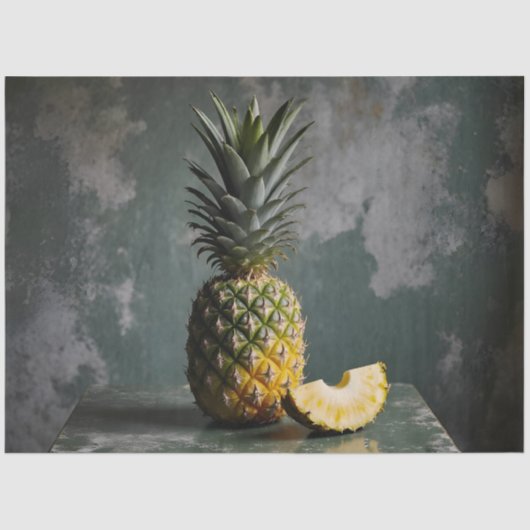 Pineapple & Slice Rustic Grunge Decoupage  薄葉紙 (正面)