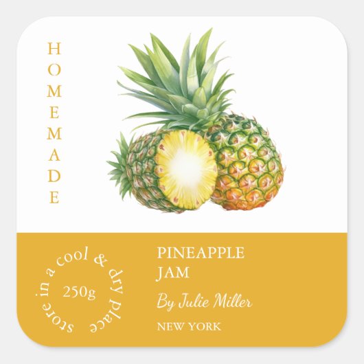 Pineapple Small Businessラベル スクエアシール (正面)