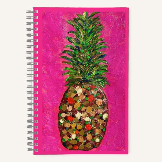Pineapple Spiral Notebook (懸命カバー) ノートブック (正面)