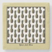 Pineapple Stone Coaster – パーソナライズオプション ストーンコースター (正面)
