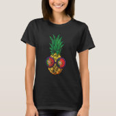 Pineapple Summer Retro Portugal Flag Tシャツ (正面)