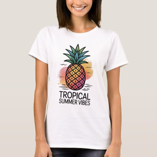 🍍 Pineapple Summer Vibes T-shirt | Tropical Tee Tシャツ (正面)