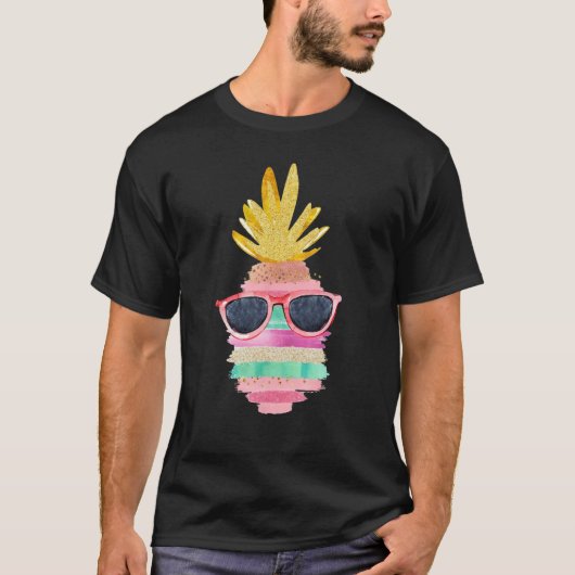 Pineapple Sunglasses Aloha Beaches Hawaii Hawaiian Tシャツ (正面)