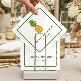 Pineapple Tropical Beach Coastal Retro Wedding スタンダードカクテルナプキン