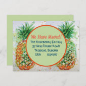Pineapple Tropical New Address We Move ポストカード (正面/裏面)