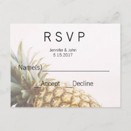Pineapple Tropical RSVPカード インビテーションポストカード