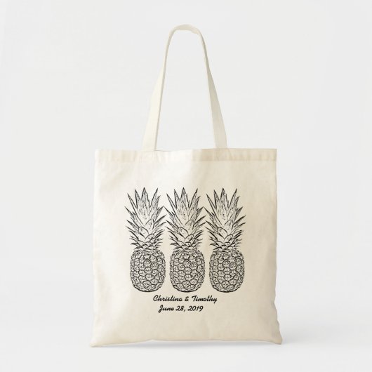 Pineapple Wedding Welcome Bag,Wedding Favor/Gift トートバッグ (正面)