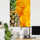 Pineapple with Cut Pineapple Slices, Foodie, ZSSG ポスター (ホームオフィス)