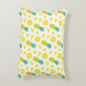 Pineapple Yellow Green Fruit Pattern Modern アクセントクッション (裏面(縦))