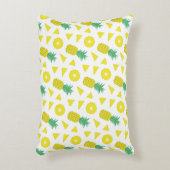 Pineapple Yellow Green Fruit Pattern Modern アクセントクッション (正面(垂直))