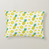 Pineapple Yellow Green Fruit Pattern Modern アクセントクッション (裏面)