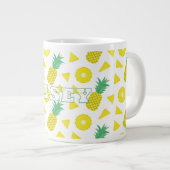 Pineapple Yellow Green Fruit Pattern Modern ジャンボコーヒーマグカップ (正面右)