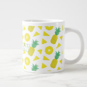Pineapple Yellow Green Fruit Pattern Modern ジャンボコーヒーマグカップ (右)
