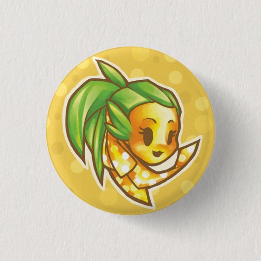 PineappleChibiHead 缶バッジ (正面)
