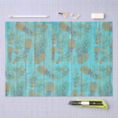 Pineapples Blue Wood Housewarming 薄葉紙 (クラフト)