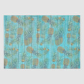 Pineapples Blue Wood Housewarming 薄葉紙 (正面)