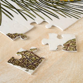 Pineconeの松の木のヴィンテージの植物のプリント ジグソーパズル (側面)