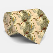Pineconeの松の木のヴィンテージの植物のプリント ネクタイ (ロール)