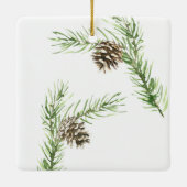 Pinecone私たちの初めてのクリスマスはMr.そしてミセス セラミックオーナメント (裏面)