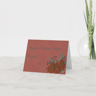 Pinecone & Berries Christmas Card サンキューカード