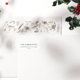 Pinecone Christmas Address Label ラップアラウンドラベル