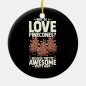 Pinecone Tree Funny Plant Mountain Forest セラミックオーナメント (裏面)