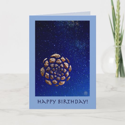Pinecone Universe誕生日カード(聖なる書物、 経典付き) カード (正面)