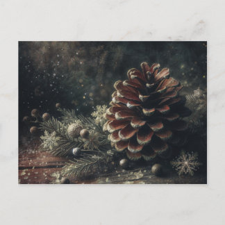 Pinecone Winter Art ポストカード