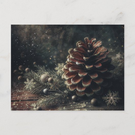 Pinecone Winter Art ポストカード (正面)