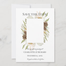 Pinecones素朴婚約写真の保存日付 セーブザデート