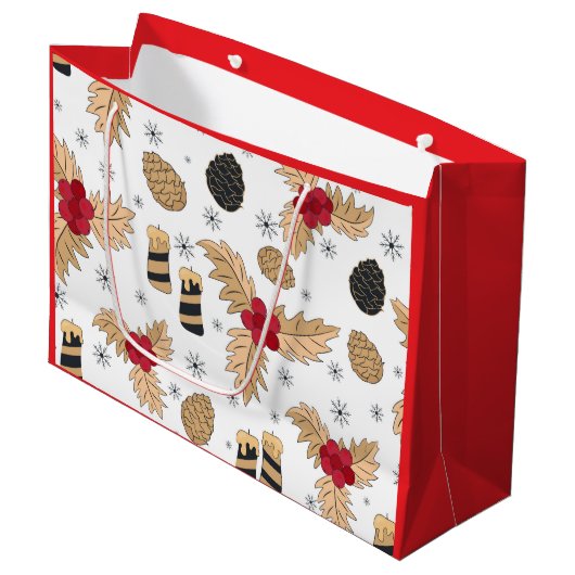 Pinecones and Candles ラージペーパーバッグ (正面アングル)