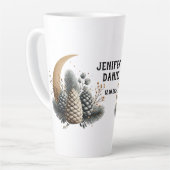 Pinecones and Crescent Moon Winter Love カフェラテマグ (左アングル)