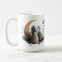 Pinecones and Crescent Moon Winter Love コーヒーマグカップ