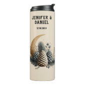 Pinecones and Crescent Moon Winter Love タンブラー (回転左)