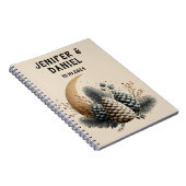 Pinecones and Crescent Moon Winter Love ノートブック (右側)